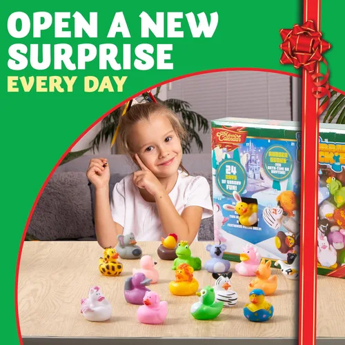Miniatura 4 de JOYIN Calendario de Adviento de Navidad 2025 Patos, Patos de Goma para Niños, Niñas, Niños y Niños Pequeños, Regalos de Fiesta de Navidad, Juguetes