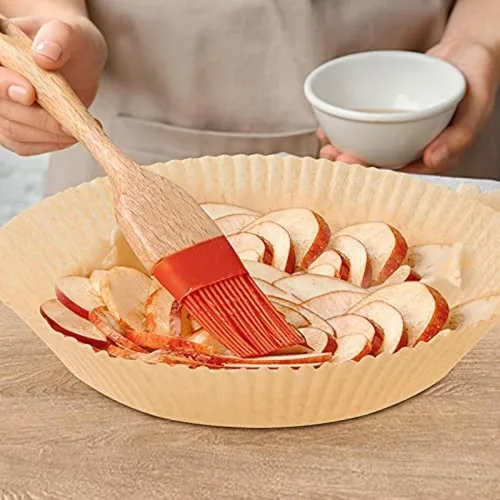 Miniatura 7 de 200 PCS Air Fryer Parchment Paper Liners Non-Stick Disposable Basket Unperforated Round for Baking Roasting Microwave (6.3 Inches, Natural) Natural