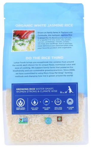 Miniatura 4 de LOTUS FOODS Arroz orgánico de jazmín blanco, 30 onzas