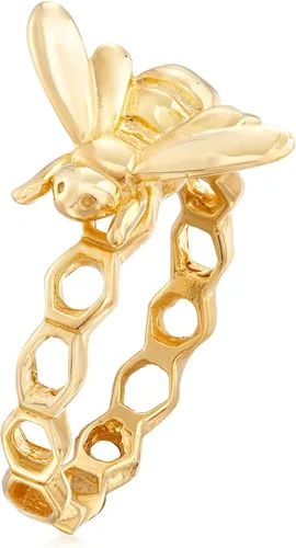 Miniatura 3 de Ross-Simons Anillo italiano de oro de 18 quilates sobre panal de abejorro