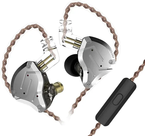 Miniatura 13 de KZ ZS10 Pro Monitor dentro del oído, Auriculares IEM con conductor híbrido 4BA+1DD, Auriculares HiFi para juegos con placa frontal de acero