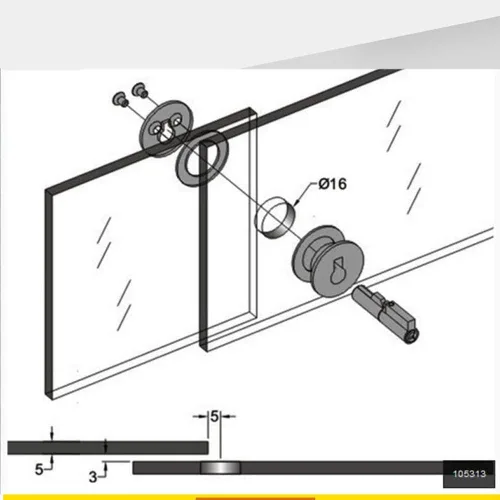 Miniatura 6 de Cerraduras de puerta de vidrio Cerradura redonda deslizante para espesor de vidrio 0.12 "-0.23" para gabinetes de colección de productos básicos