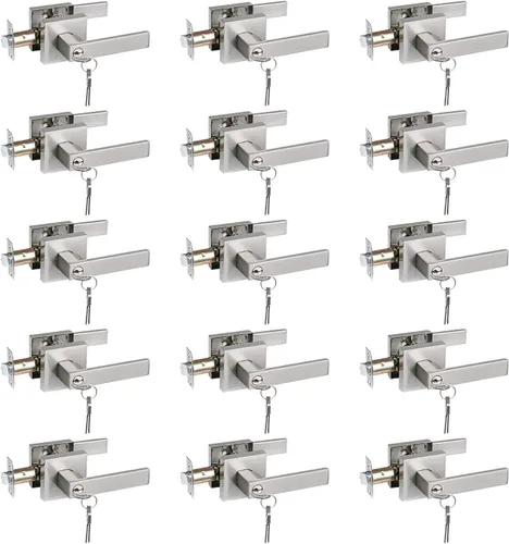 Miniatura 55 de NEWBANG Manija de palanca de puerta sólida con acabado negro mate