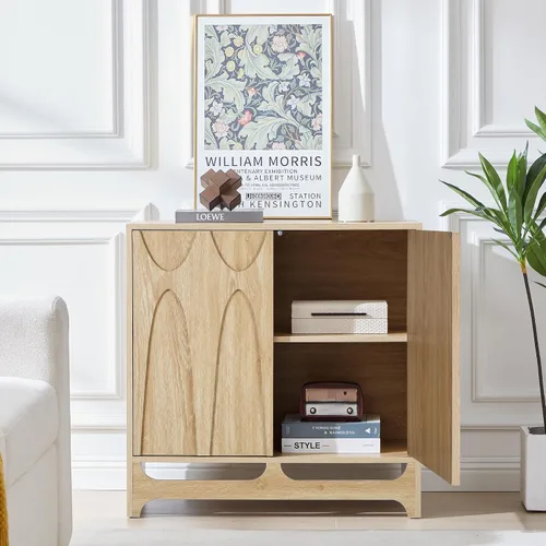 Miniatura 6 de Bifins Aparador buffet con almacenamiento, gabinete de almacenamiento moderno de mediados de siglo de 31.5 pulgadas con estante ajustable y 2