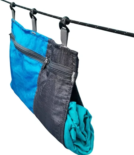 Miniatura 3 de Amagogo Bolsa organizadora de hamacas, bolsa colgante, bolsa de almacenamiento portátil para hamaca, contenedor de almacenamiento para camping, Azul
