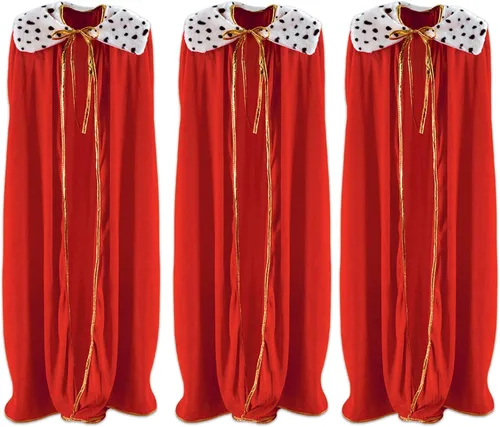 Miniatura 14 de Beistle Bata púrpura tamaño King Queen para adultos, accesorio de disfraz de capa de Mardi Gras real para eventos temáticos, fiestas de Halloween