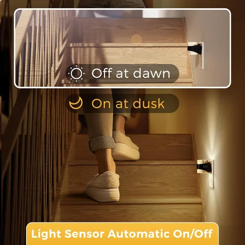 Miniatura 4 de L LOHAS LED Luz nocturna, paquete de 2 luces nocturnas de burbujas de 3000 K enchufables a la pared, luces nocturnas acrílicas con sensor de luz