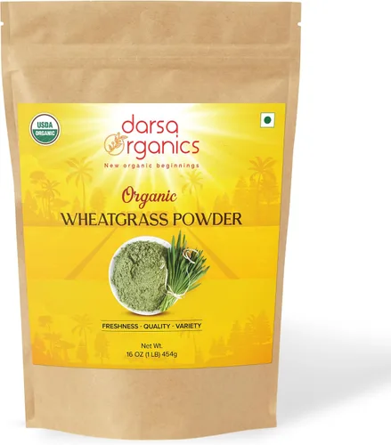 Wheatgrass - Polvo de 1 libra – Hierba de trigo orgánica USDA de primera calidad, polvo verde molido fino para una mezcla suave, sin OMG, vegano y
