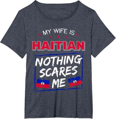 Miniatura 50 de My Wife Is Haitian Republic of Haiti Heritage Roots - Camiseta con bandera, Negro, S