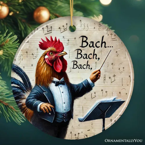 Miniatura 6 de Bach Bach Bach - Adorno de conductor de pollo, decoración navideña musical juguetona, versión 1