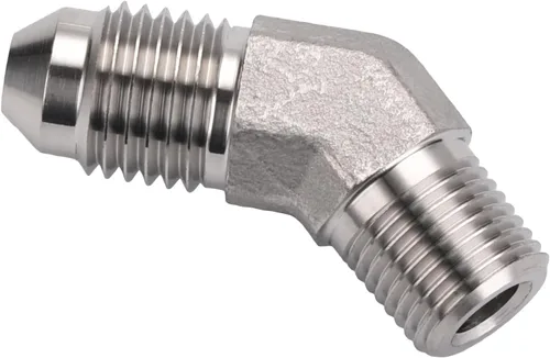 Miniatura 6 de 4AN Macho Flare a 1/8 NPT Tubo Macho 90 Grados Adaptador de Conexión de Acero Inoxidable Conector de Unión