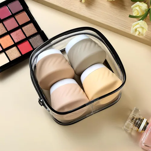 Miniatura 6 de Gemice Recipientes de viaje para artículos de tocador, tarros de crema de silicona, aprobados por la TSA, recipientes de tamaño de viaje con bolsa