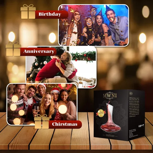 Miniatura 5 de Decantadores de vino, juego de decantadores de vino tinto de cristal con tapón y cepillo, aireador usado, accesorios de jarra de vidrio, regalos