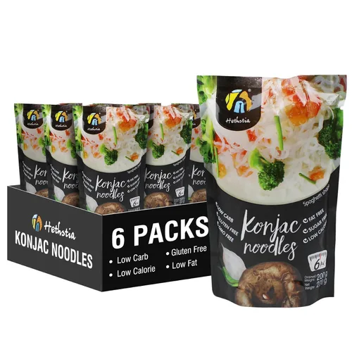 Miniatura 16 de Hethstia Konjac Noodles Angel Hair - Paquete de 6 fideos Shirataki, bajo en calorías, bajo en carbohidratos, sin azúcar, sin gluten, apto para dieta