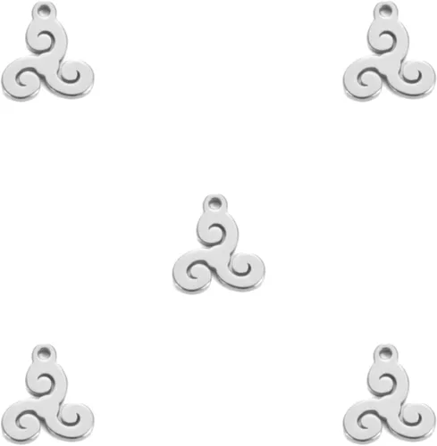 Miniatura 8 de kkjoy 5 dijes de acero inoxidable para hacer joyas y manualidades, varios colgantes pequeños, suministros de manualidades, accesorios para pulseras
