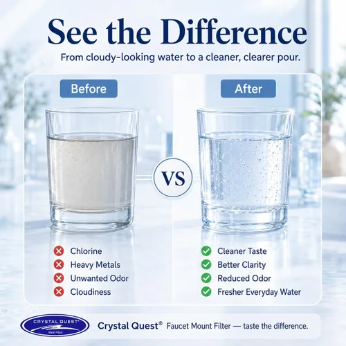 Miniatura 4 de Crystal Quest Sistema de filtración de agua para montaje en grifo, filtración de 6 etapas con certificación ISO, filtrado sin espera, elimina