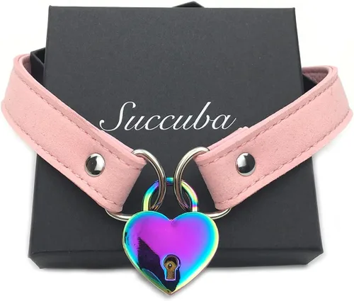 Miniatura 3 de Collar de Gargantilla con Candado y Llave con Candado de Corazón para Mujeres y Hombres, 14 pulg., Terciopelo