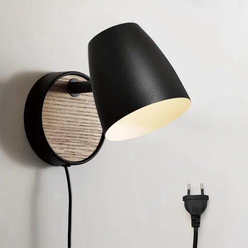 Miniatura 14 de DUHU Aplique de pared LED redondo, lámpara de pared de cemento gris cableada, lámpara de pared minimalista con diseño de acabado elegante