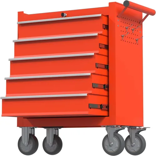 Miniatura 10 de Caja de herramientas de 7 cajones, caja de herramientas rodante con ruedas, gabinete de almacenamiento de herramientas móvil desmontable de alta