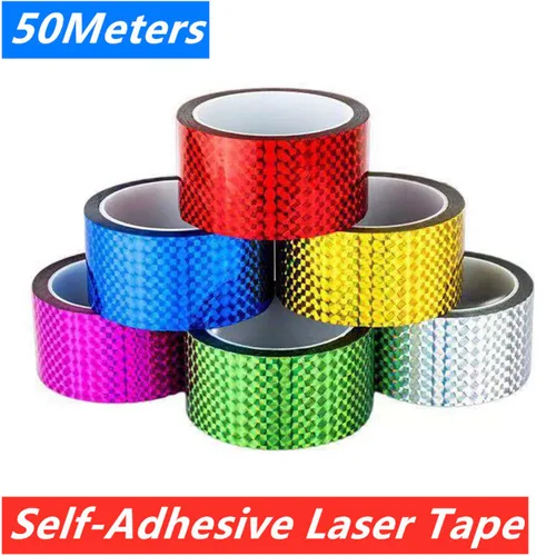Miniatura 6 de Cinta decorativa, cinta adhesiva, adhesivo para álbumes de recortes, cinta washi de cuadrícula para manualidades, diseño de purpurina láser, azul