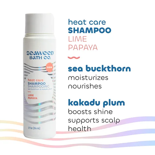 Miniatura 4 de Seaweed Bath Co. Champú para el cuidado del calor, aroma a papaya de lima, 12 onzas, algas cosechadas de forma sostenible, espino cerval de mar
