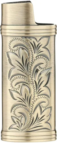 Miniatura 2 de Ambrogio.L Funda para encendedor Mini BIC J5, bronce + plateado + dorado (3 piezas)