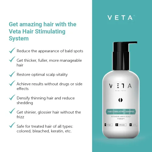Miniatura 5 de Champú estimulante para el crecimiento del cabello. Tratamiento sin medicamentos con trichogen y follicusan para hombres y mujeres - 27 fl. oz - Veta