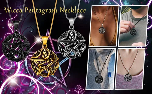 Miniatura 2 de Pentagram Pentacle Wiccan Necklace -Star Satanic Pendant 316L Stainless Steel Traditional Seal of Solomon Tetragrammaton Eliphas Levis Pentagra