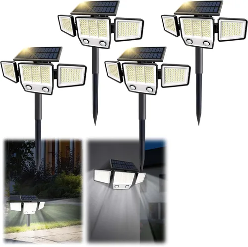 Miniatura 17 de MDCMDCM Luces solares para exteriores con sensor de movimiento, impermeables, 3000 lúmenes, 3 modos, luces de seguridad para exteriores, iluminación