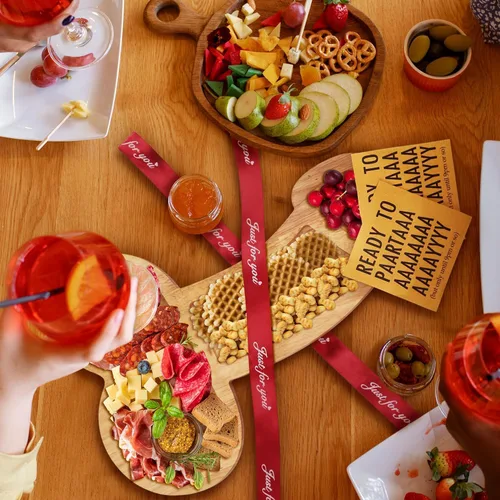 Miniatura 4 de Tabla de aperitivo, tabla de quesos extra grande, tableros de charcutería, platos de madera maciza, divertidos platos de queso para inauguración