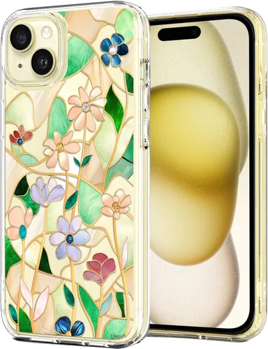 Miniatura 17 de Unov for iPhone 15 Case, Clear with Design, Slim Fit Good Grip, Embossed Phone Case, Shockproof Protective Cover, Raised Camera Protection, Soft