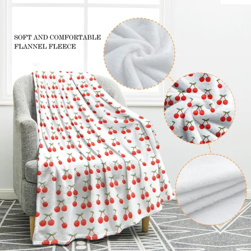 Miniatura 2 de Jekeno Manta de regalo de cereza para adultos y niños, regalos para amantes de las cerezas para mujeres y hombres, decoraciones de fiesta