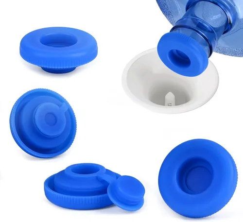 Tapa de jarra de agua de 5 galones a juego con dispensador de botellas de agua, tapa de botella de agua reutilizable, sellado fuerte sin derrames,