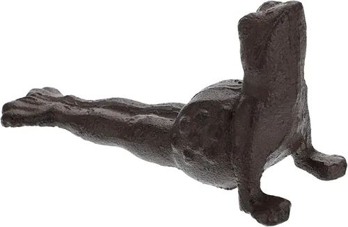 Miniatura 9 de Sumnacon Tope de puerta de conejo de hierro fundido, tope de puerta resistente para evitar perforar agujeros, cuña de hierro vintage para patio
