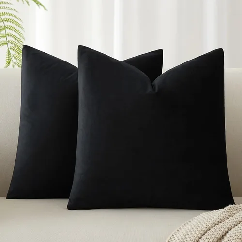 Miniatura 126 de Juspurbet - Juego de 2 fundas decorativas de terciopelo para cojines, fundas suaves para sofá, cama o sillón con cremallera oculta, para sala