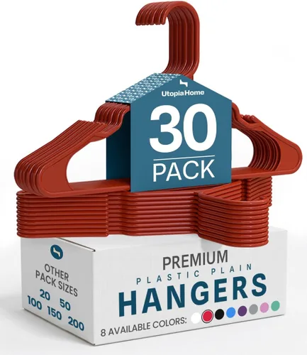 Miniatura 21 de Utopia Home - Perchas de plástico, paquete de 30 unidades, duraderas y fuertes, perfectas para ahorrar espacio, organizar armario con ranuras