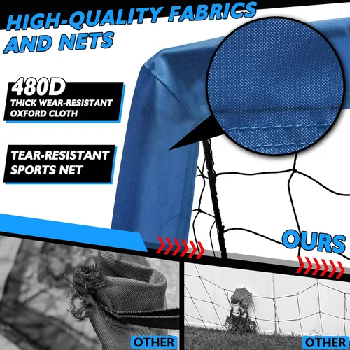 Miniatura 3 de Portería de fútbol portátil de 5 x 3, 6 x 4, 9 x 5 pies, para patio trasero, red de práctica de fútbol plegable con bolsa de transporte para niños