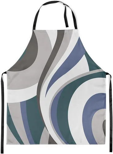 Miniatura 23 de Castle Fairy Delantal de cocina geométrico en espiral, moderno delantal impermeable con rayas simples para adultos (sin bolsillo), 31 x 26 pulgadas