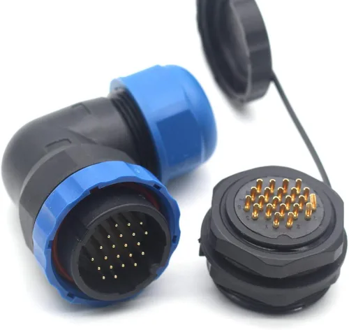 Miniatura 7 de SD28 2Pin ~ 26Pin con bridas codo conector de cable de aviación, conector de alimentación industrial IP67 (2 pines)