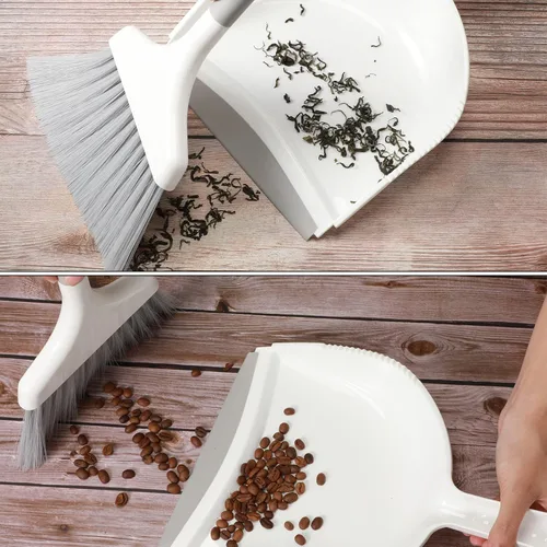 Miniatura 6 de Juego de 4 mini recogedor y escoba, juego de recogedor pequeño y escoba, suministros de limpieza para el hogar, cepillo y bandeja para polvo, combo