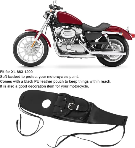 Miniatura 4 de Bolsa de tanque de motocicleta, cubierta de tanque de combustible de piel sintética, bolsa de tanque de gasolina, almohadilla de panel, bolsa