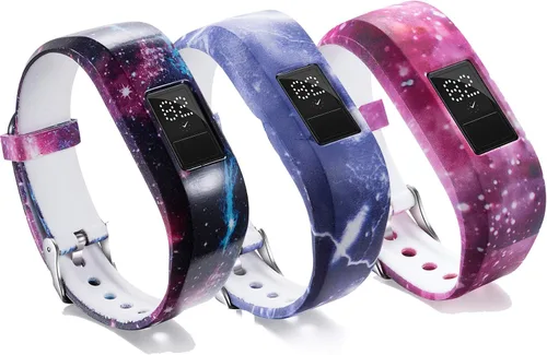 RuenTech Correa de repuesto compatible con Garmin Vivofit Jr. 2, coloridas pulseras ajustables con correa de cierre segura estilo reloj