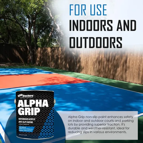 Miniatura 4 de Alpha Grip Pintura Antideslizante para Concreto y Asfalto – Revestimiento Antideslizante Ideal para Marcar Estacionamientos, Patios de Juegos y Negro