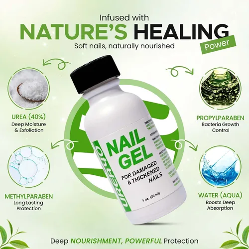 Miniatura 2 de Urea Nail Gel - Suaviza los callos agrietados del talón y las uñas gruesas de los pies - Repara uñas dañadas, amarillas y decoloradas - Tratamiento