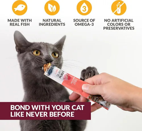 Miniatura 5 de Wild Eats Lickable Cat Treats - Paquete variado de peces exóticos, 12 unidades, atún ahi, salmón rosa salvaje, pargo rojo, puré de bisque