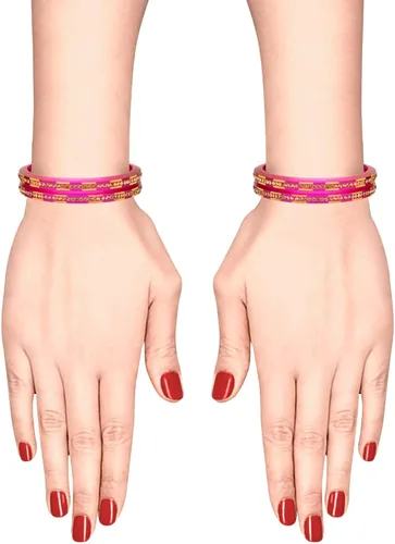Miniatura 3 de Efulgenz Joyería de moda indio Bollywood cristal Rhinestone resina acrílico boda pulsera nupcial conjunto