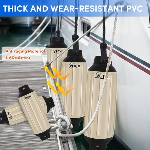 Miniatura 2 de Juego de 4 guardabarros para barco de 4.5/5.5/6.5/8.5/10/16 pulgadas, parachoques de vinilo con ojos gemelos acanalados, parachoques para barco