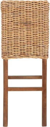Miniatura 5 de SAFAVIEH Furniture - Taburete de bar Tobie Rattan - Altura del asiento de 29.53 pulgadas - Marrón miel lavado - Madera de mango - Diseño de asiento