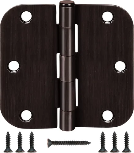 Miniatura 14 de Bisagra de puerta de 3 1/2 pulgadas, paquete de 18 bisagras redondeadas para puerta, latón pulido, bisagras de 3.5 x 3.5 pulgadas para puertas