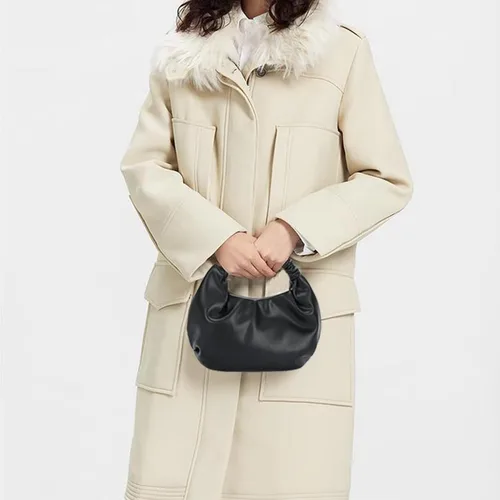 Miniatura 3 de Mini bolsos de mano tipo hobo para mujer, bolsos de mano de cuero suave para mujer en forma de nube con asa superior